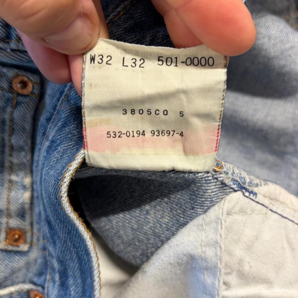 Vintage 1994 Levi 501xx Raw Denim Jeans - 30
