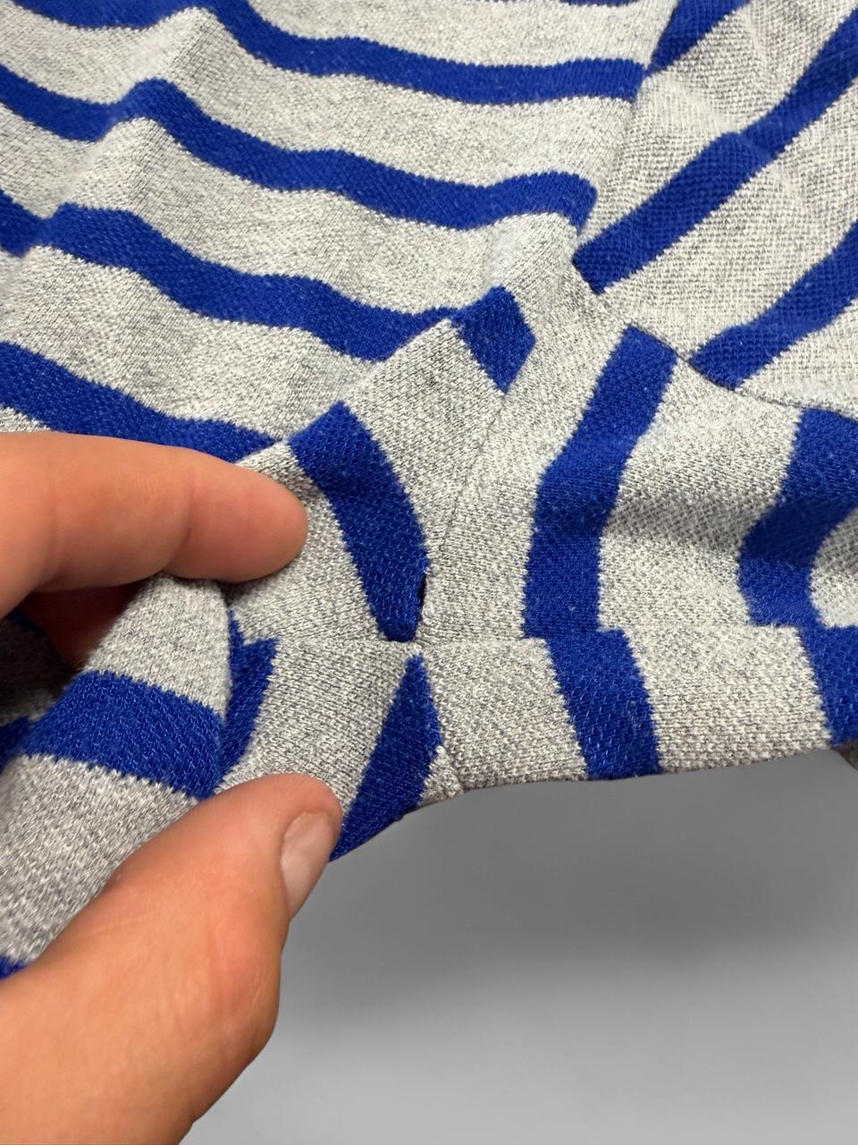 Vintage Blue / Grey Striped Long Sleeve - XL