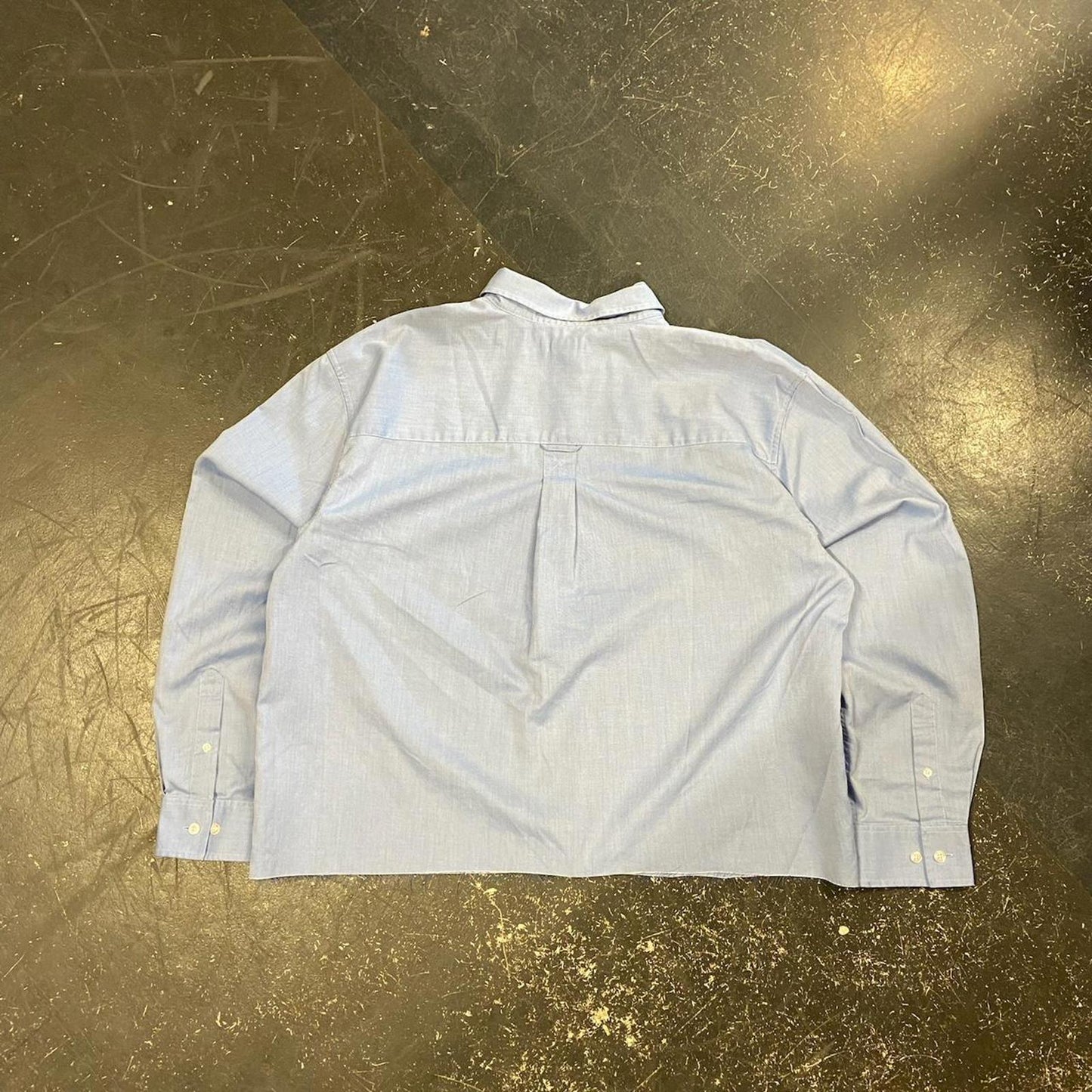 Cropped Blue Mantis Long Sleeve Button Up - XL