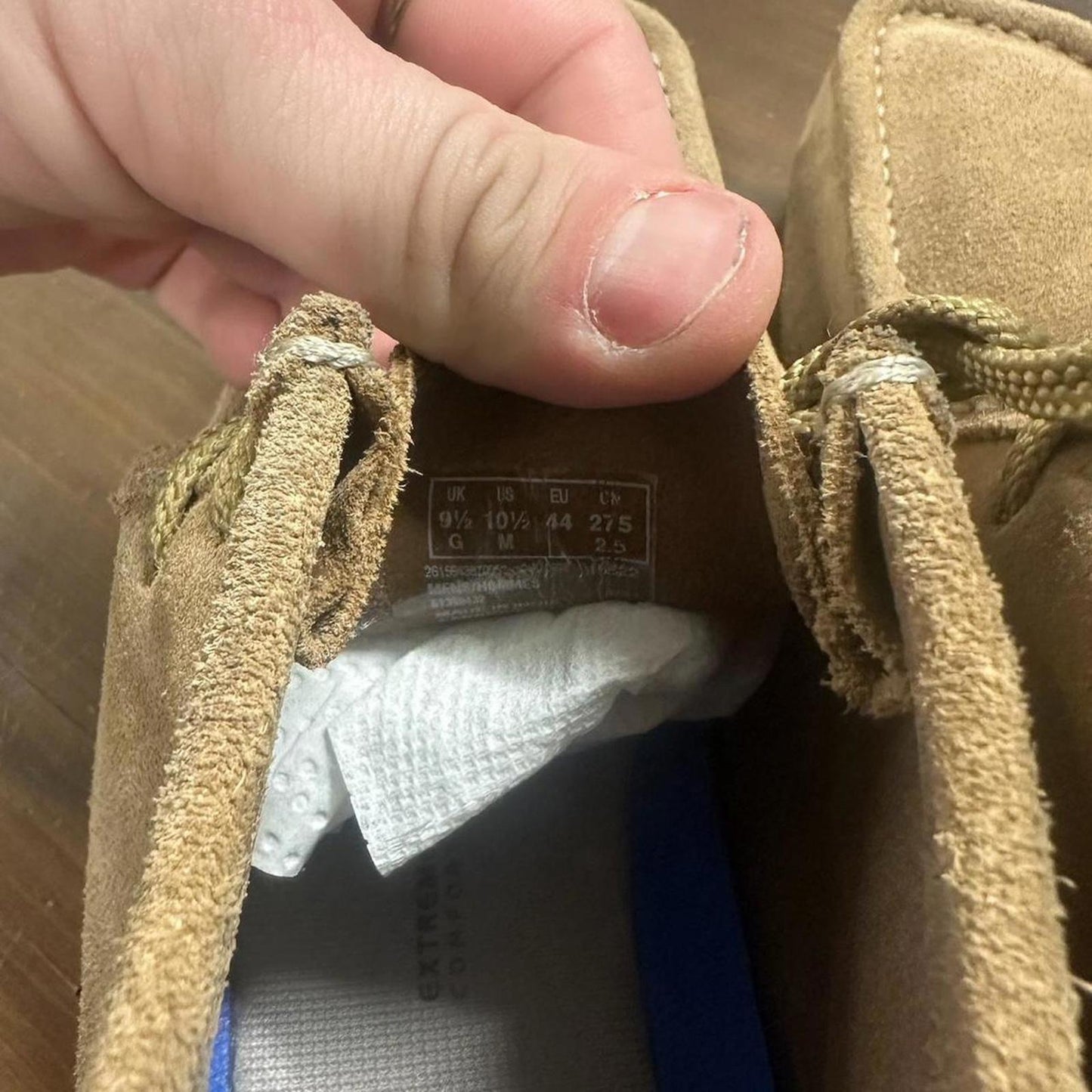 Tan Suede Clark Wallabees Shoes - 10.5M
