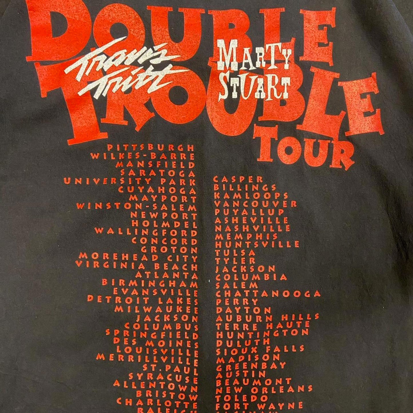 1996 Travis Tritt / Marty Stuart Double Trouble Tour Tee - XL