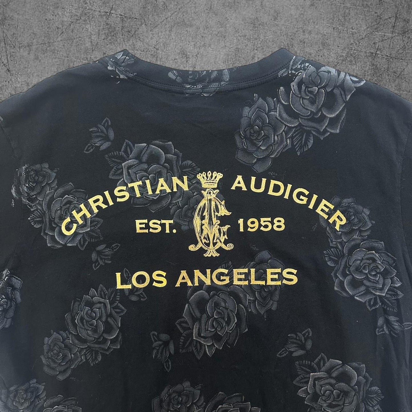 Black Christian Audigier Ed Hardy Skull Tee - L