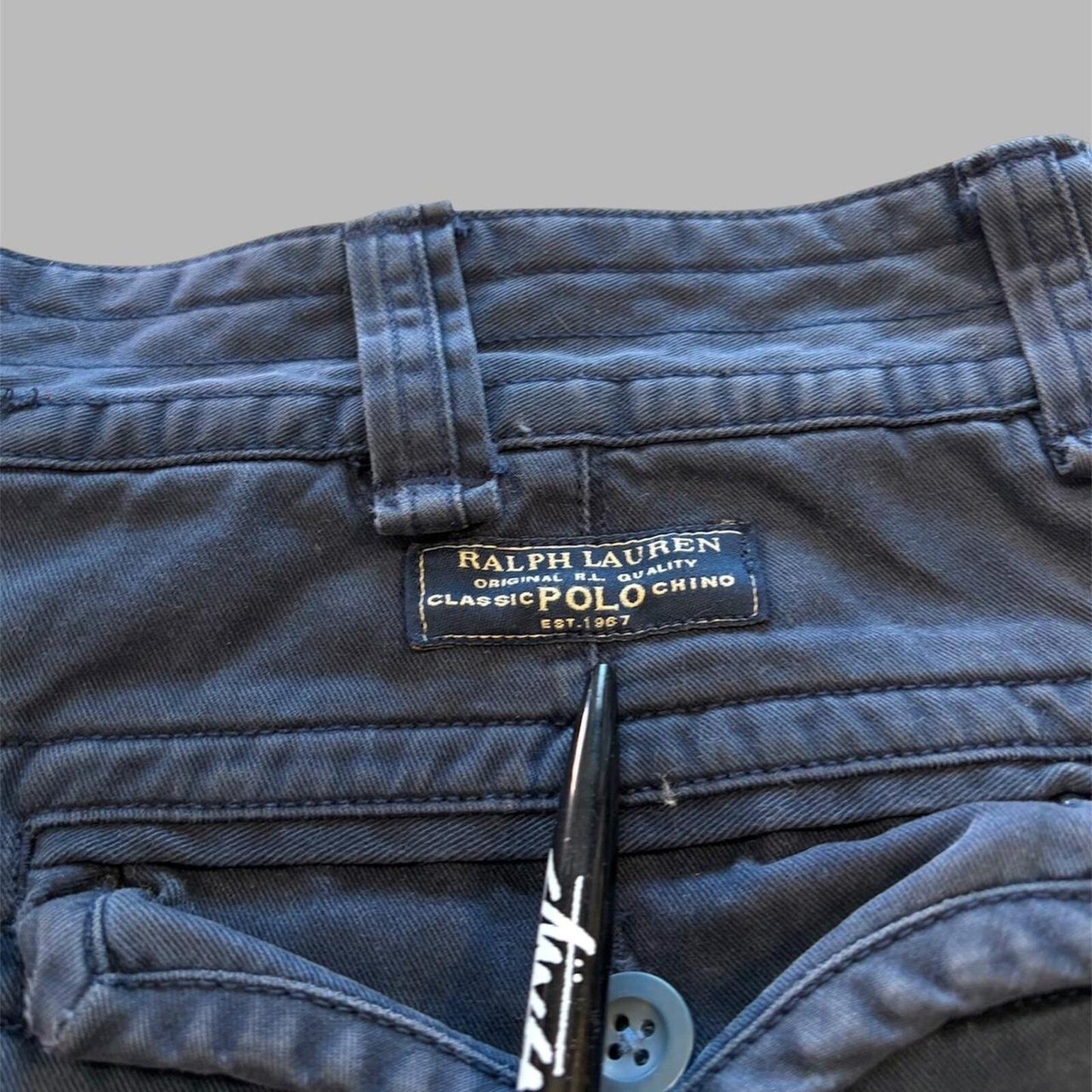 Navy Polo Ralph Lauren Cargo Shorts - 38