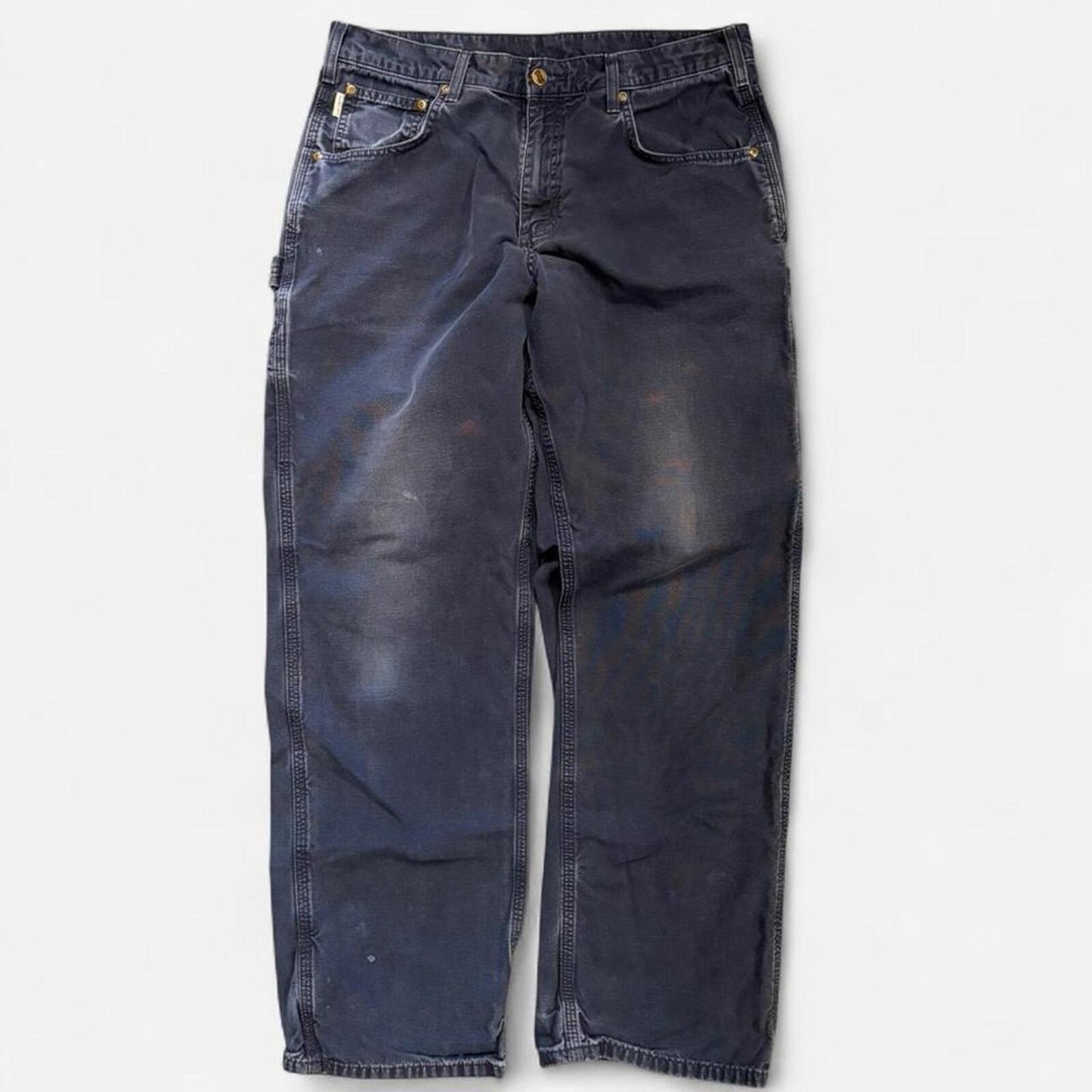 Navy Carhartt Loose Fit Dungarees - 34