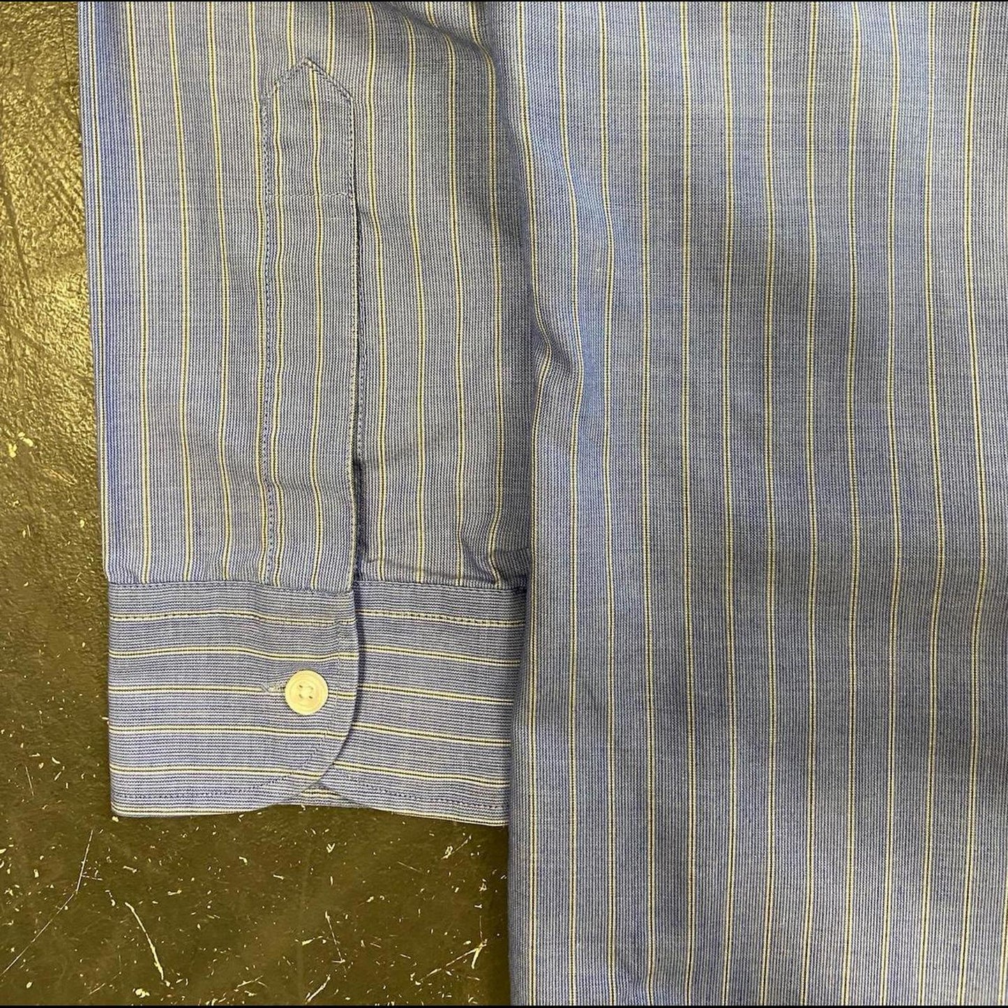 Vintage Cropped Kent Blue Striped Long Sleeve- L