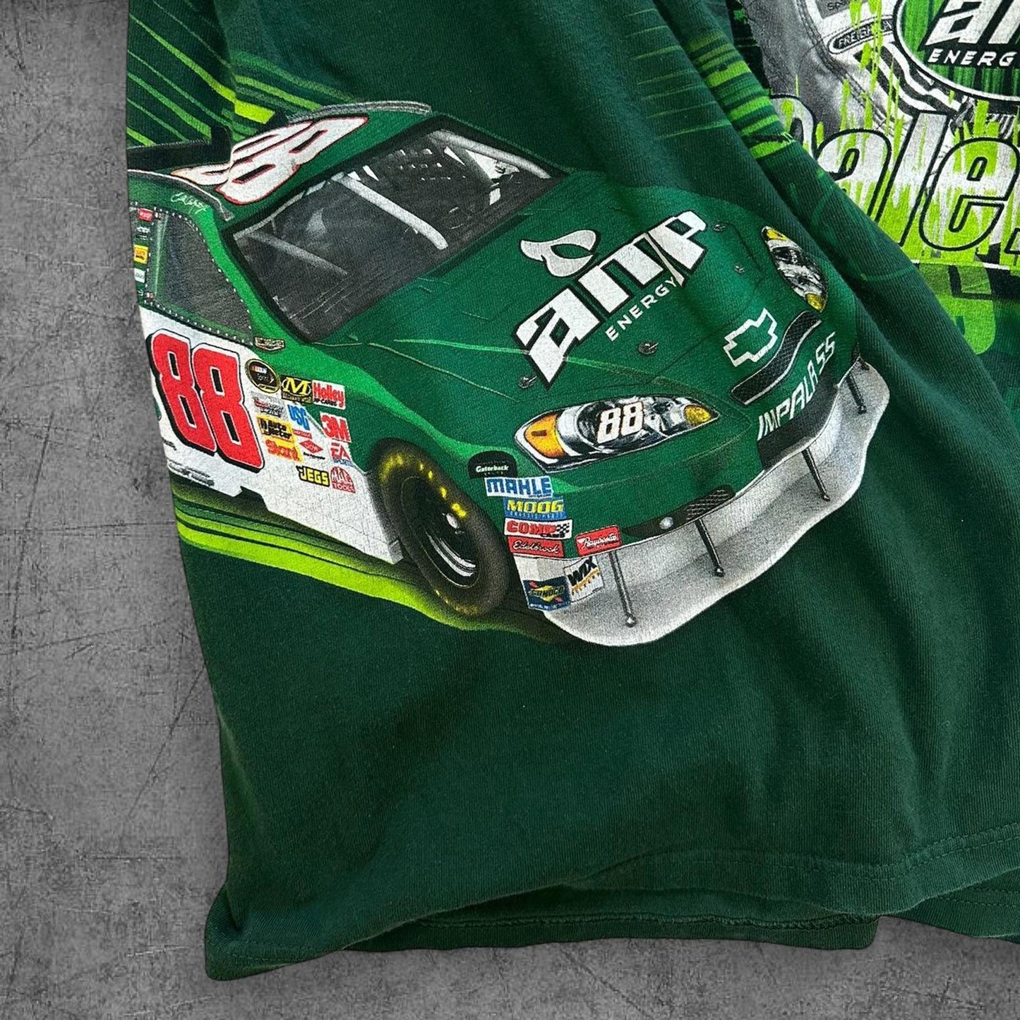 Vintage Dale Jr Green NASCAR Tee - XL