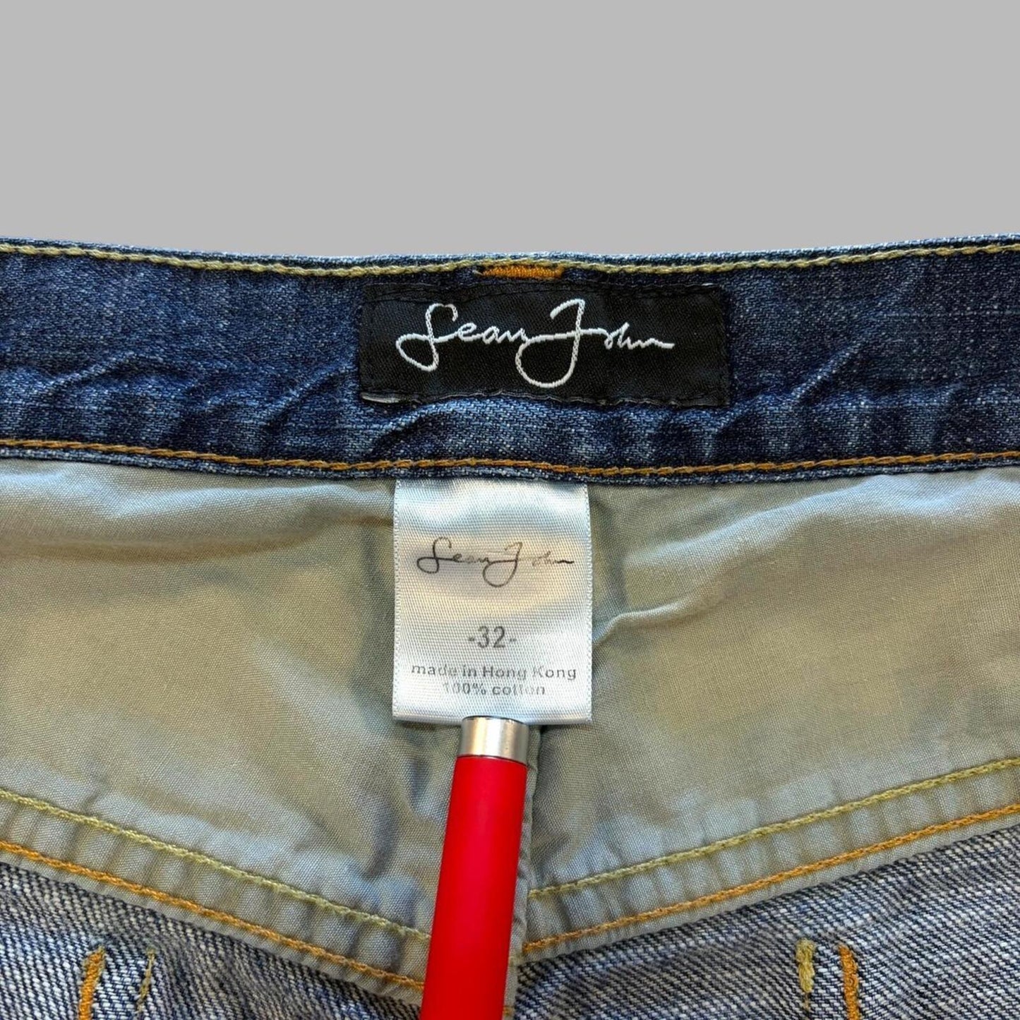 Y2K Sean John Dark Wash Baggy Jeans - 32