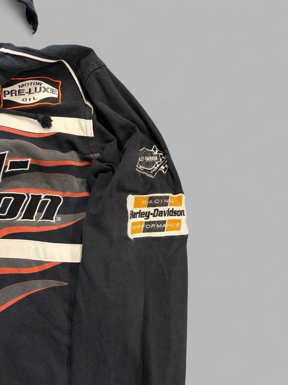 Y2K Harley Davidson Racing Zip Up AOP Hoodie - L