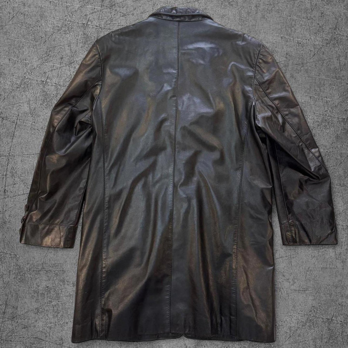 1980s The Leather Ranch Leather Trench Coat - L