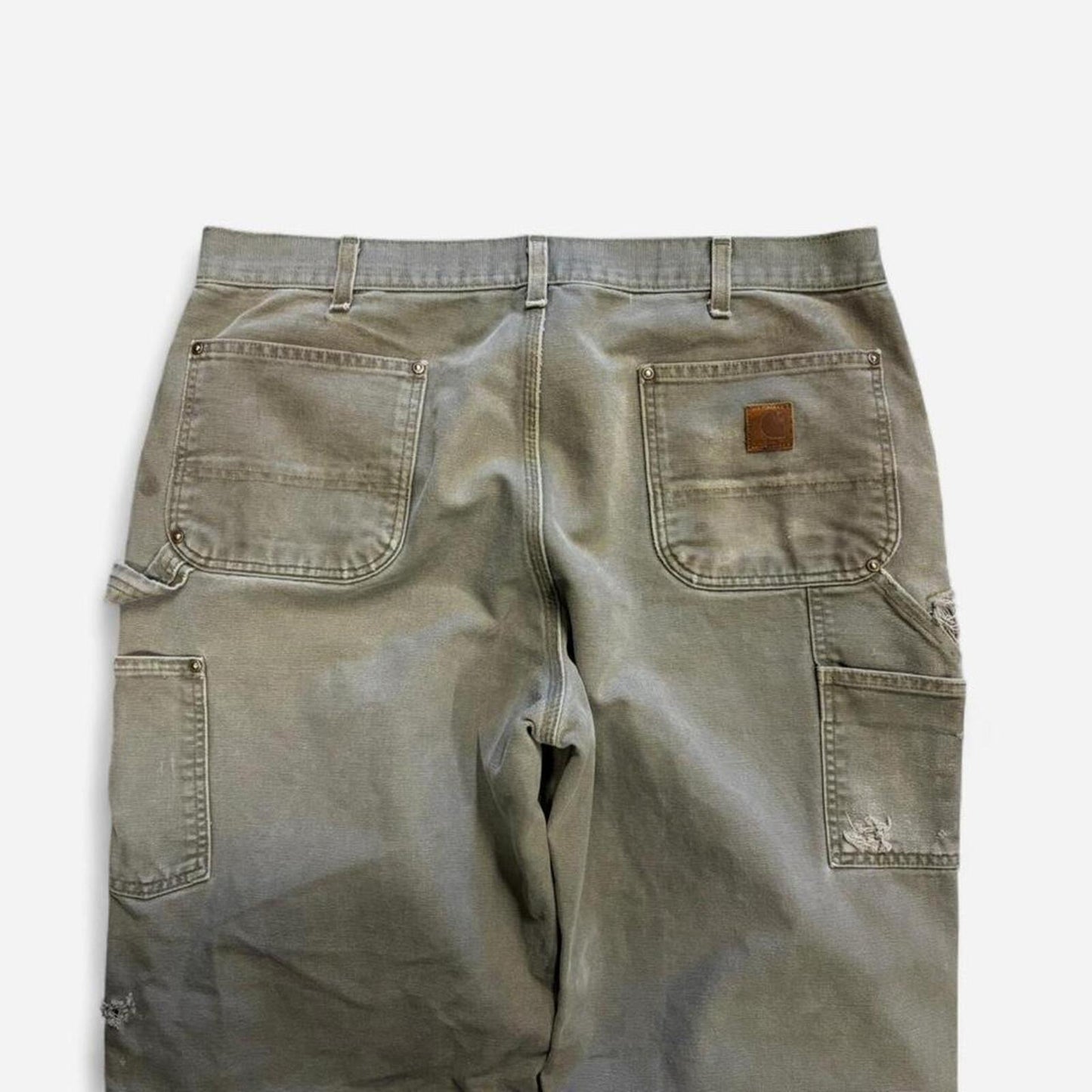 Olive Faded Carhartt Double Knees - 38