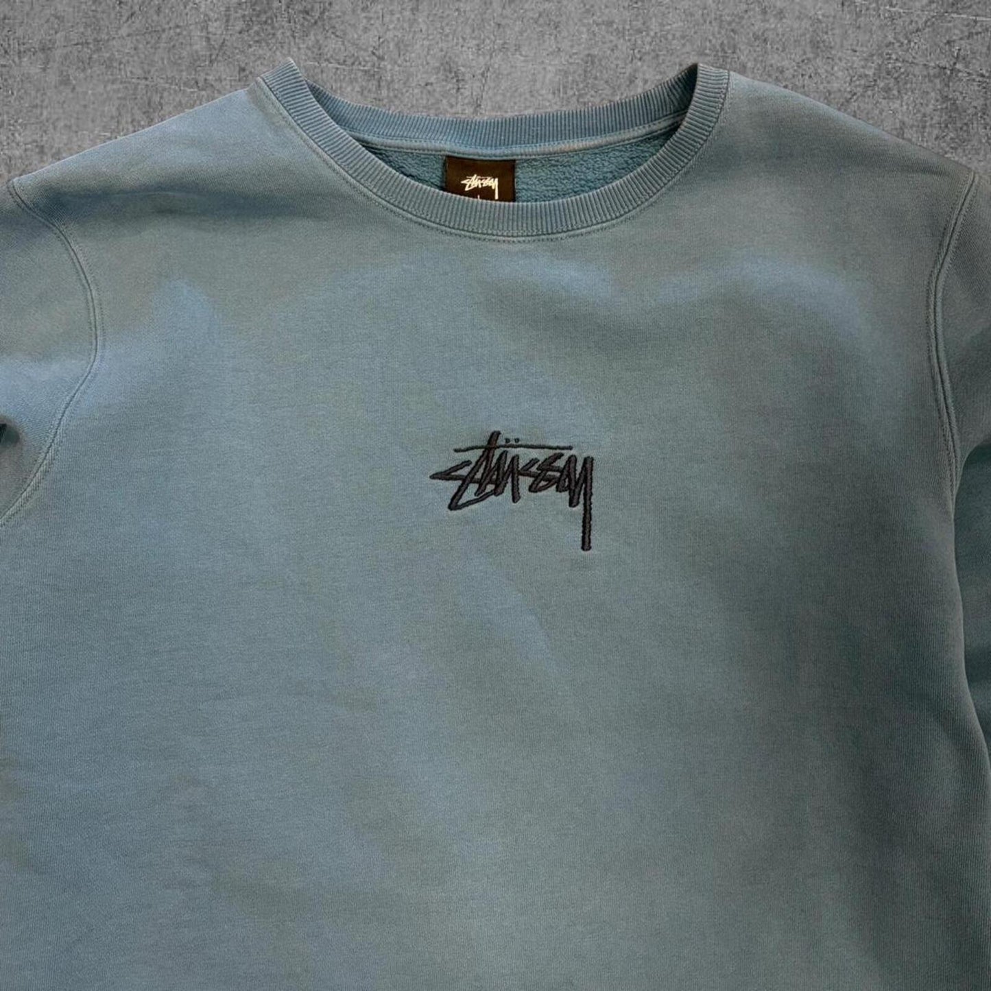 Y2K Blue Stussy Crewneck - L