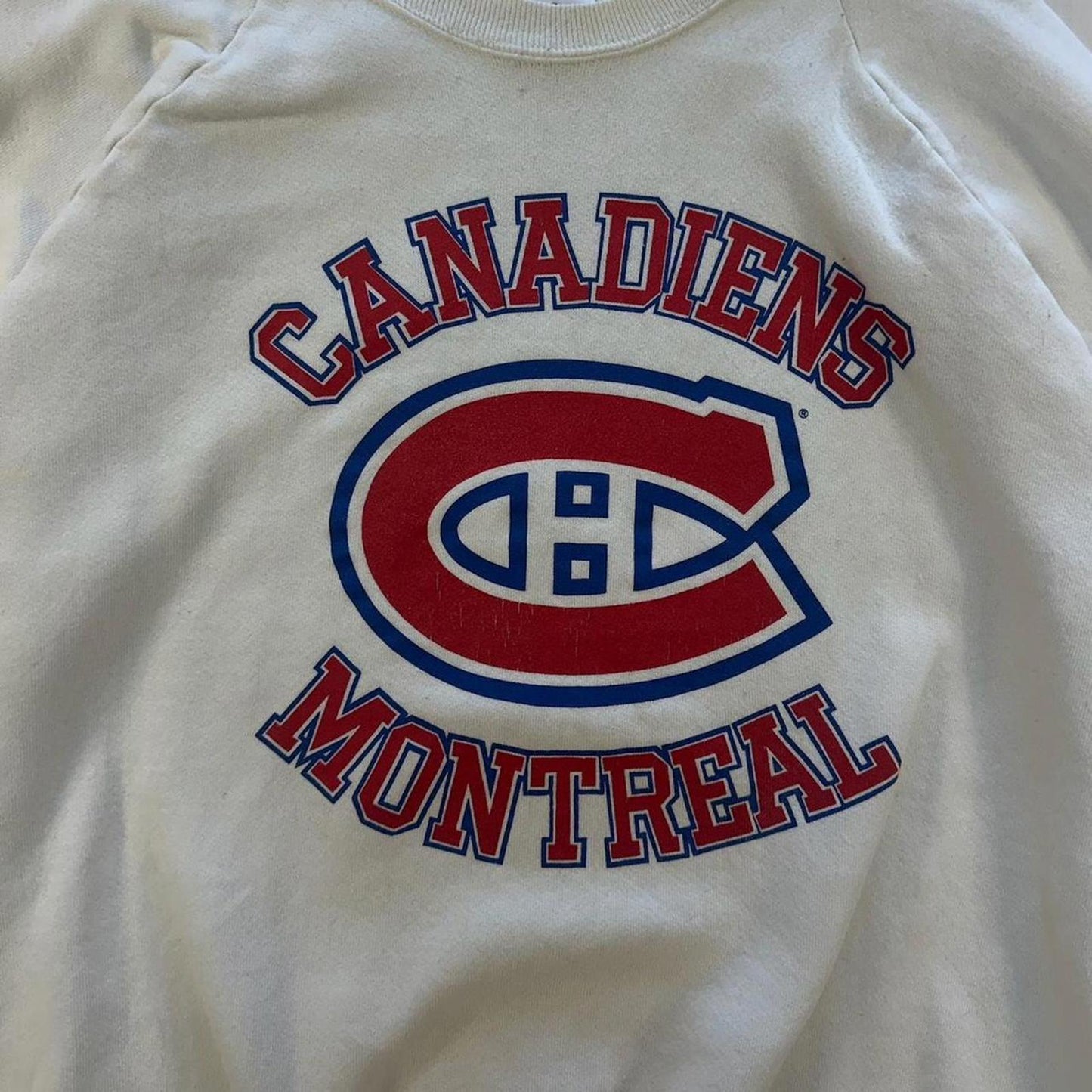 Vintage White Montreal Canadians Crewneck - XL