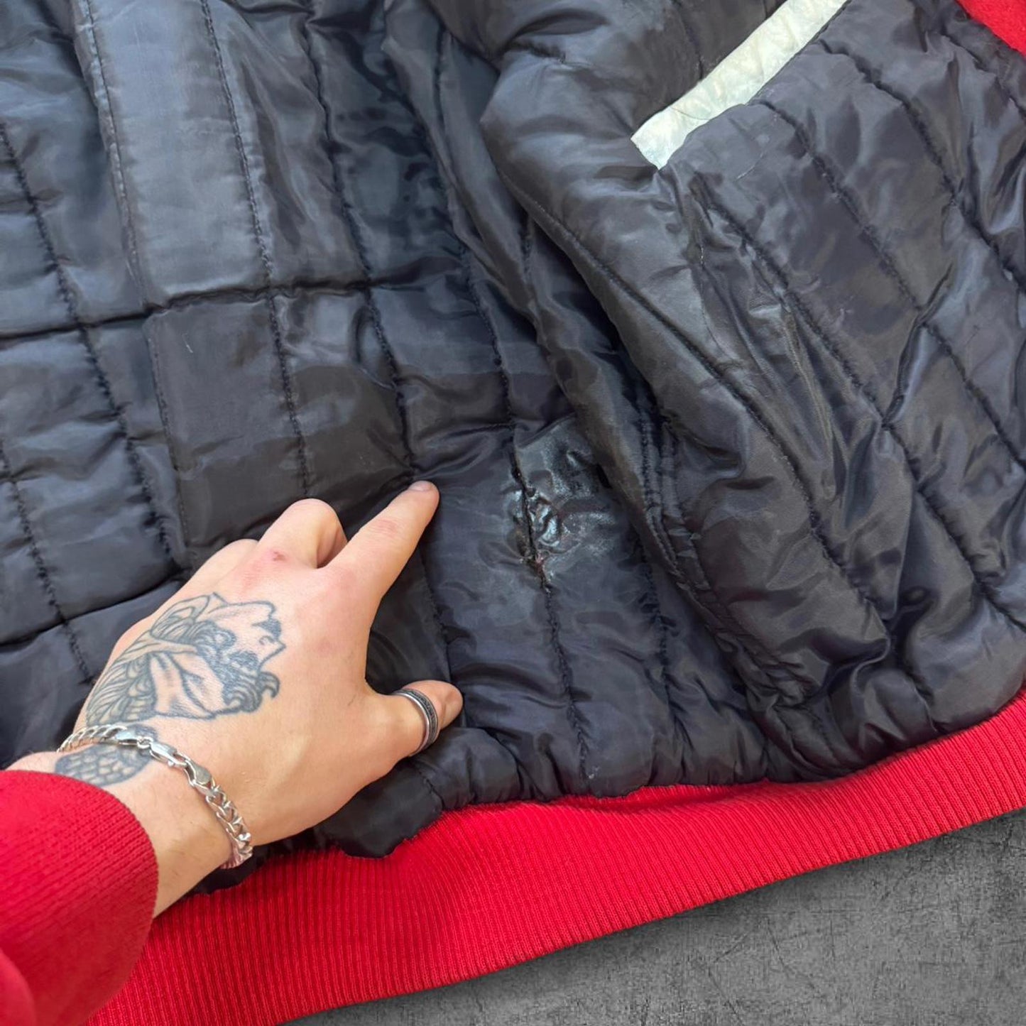 Vintage 80s Northwestern 2 Tone Leather Bomber Jacket - L