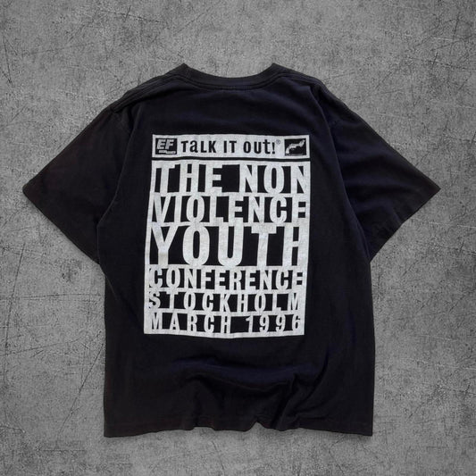 1996 The Non Violence Youth Conference Stockholm MLK Tee - L
