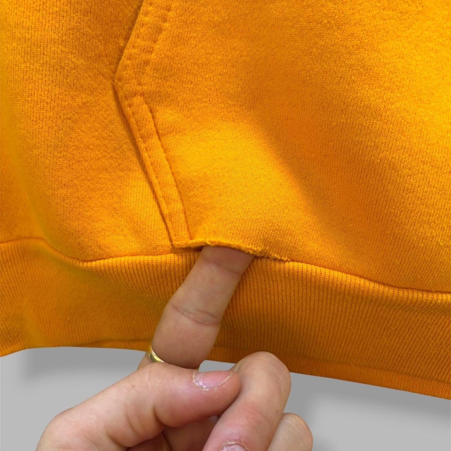 Vintage 80s Yellow Blank Hoodie - L