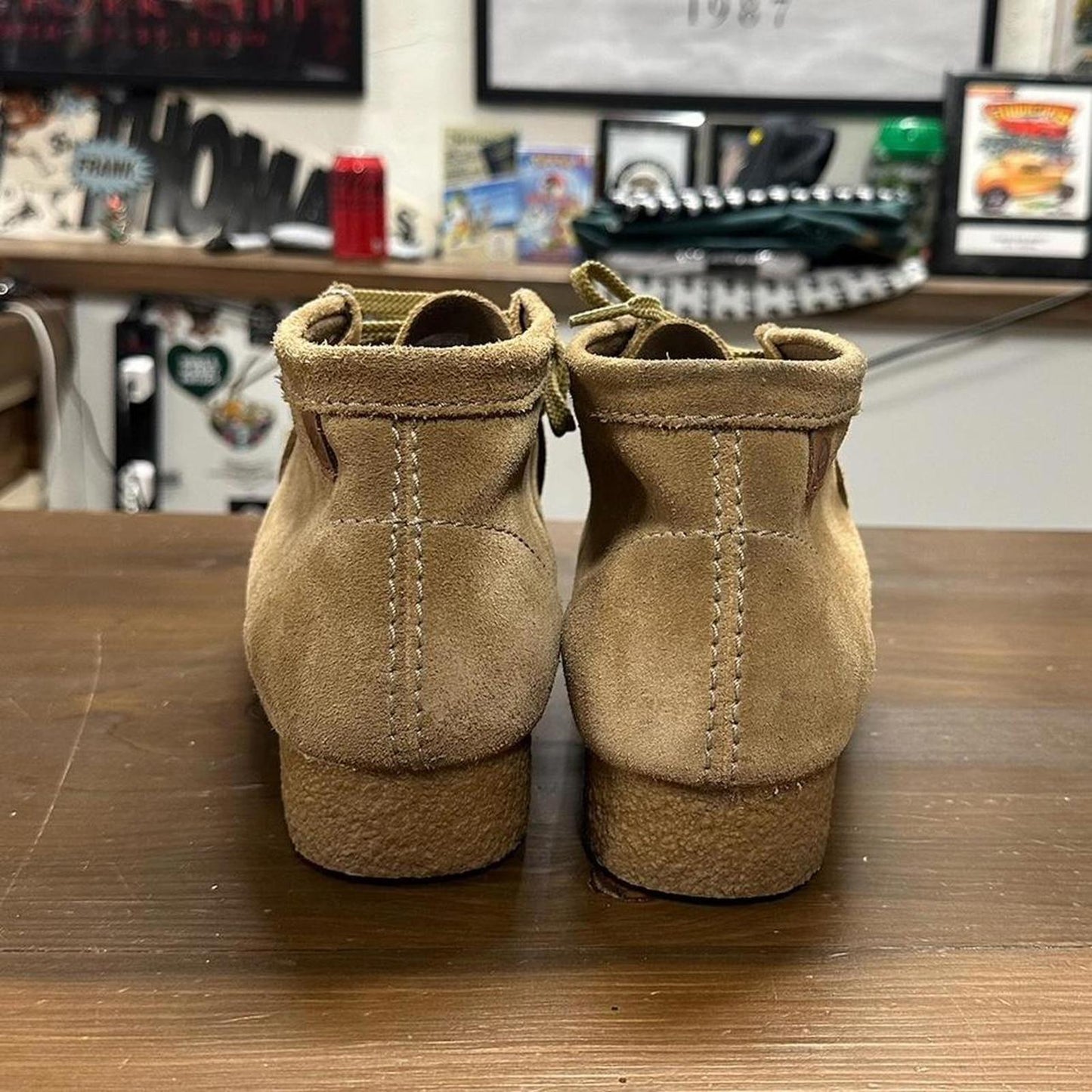 Tan Suede Clark Wallabees Shoes - 10.5M