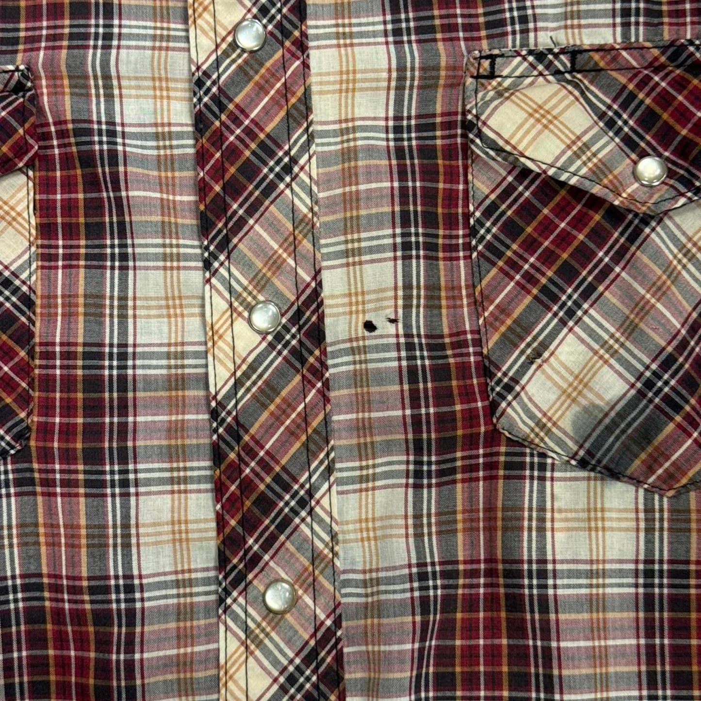 Vintage Wrangler Plaid Western Pearl Snap Button Up - XL