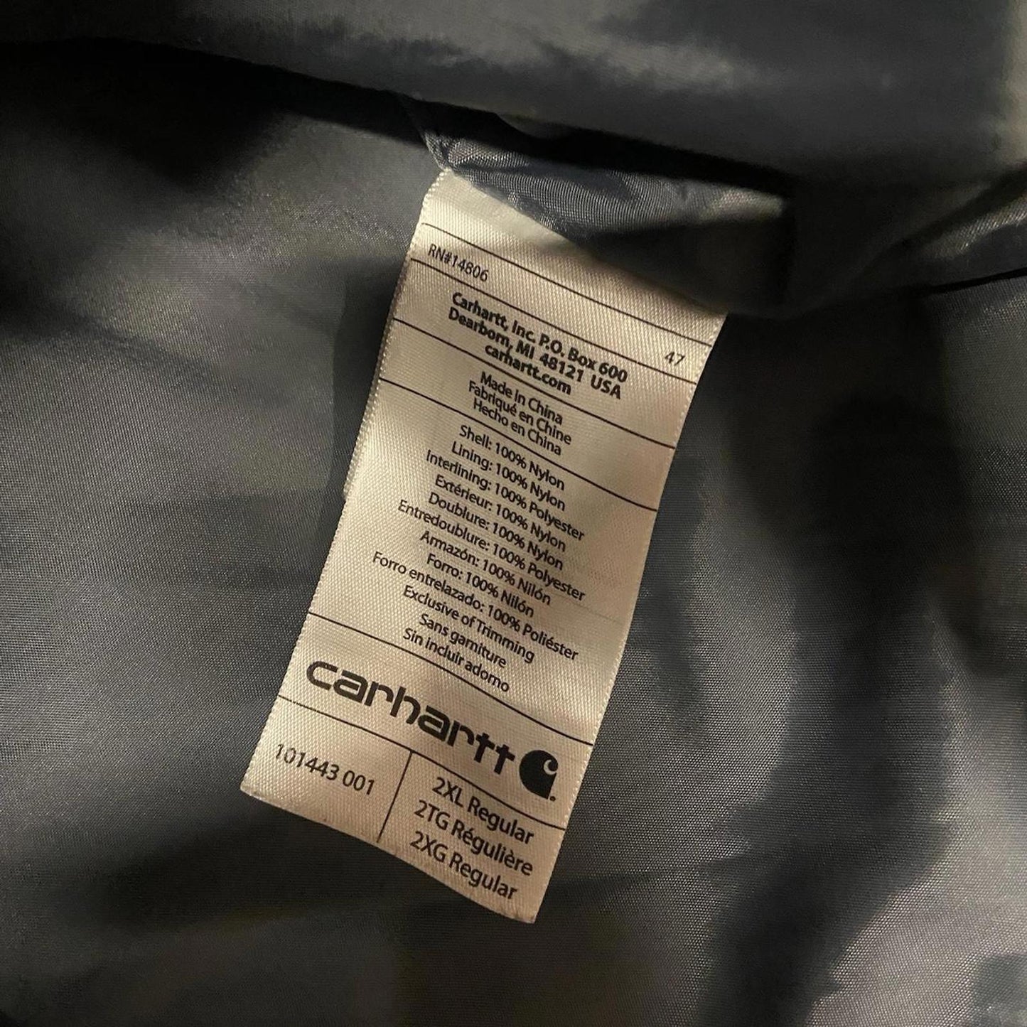 Black Carhartt Puffer Jacket - XXL