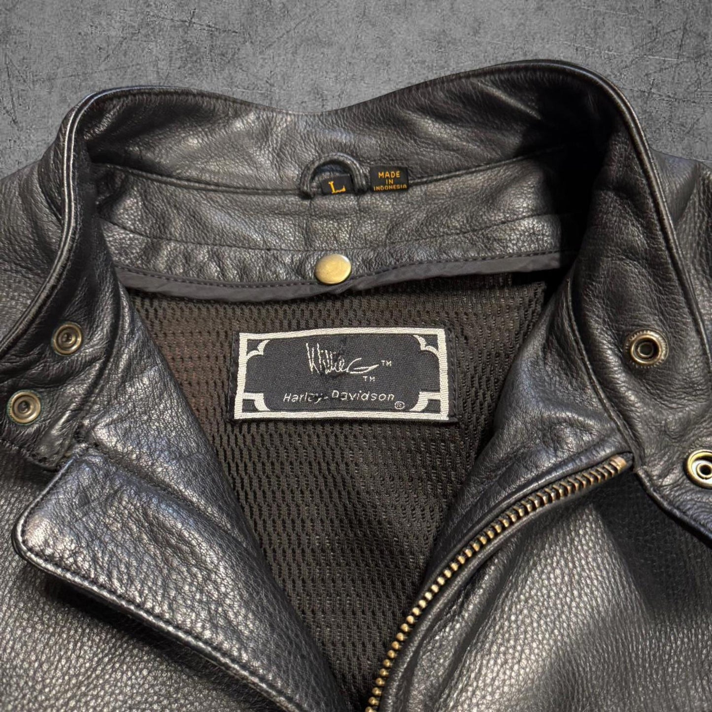 Vintage Harley Davidson Willie G Leather Biker Jacket _ L