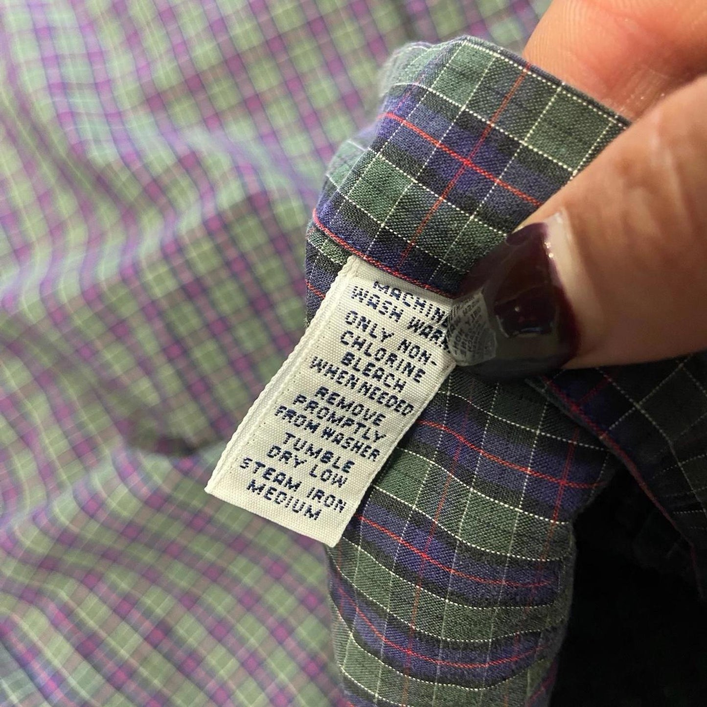 Vintage Purple / Green Polo Ralph Lauren Plaid Long Sleeve - XL