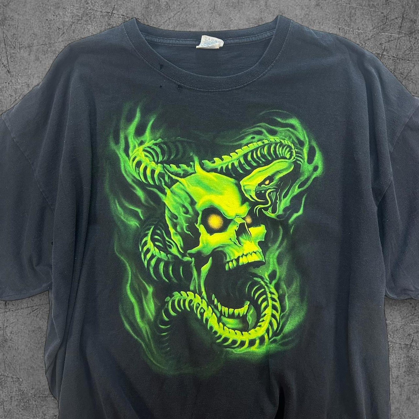Y2K Green Snake Skull Tee - 3XL