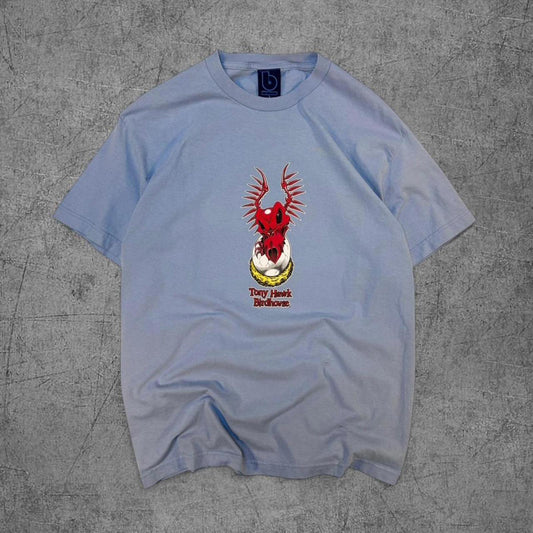 Vintage 90s Baby Blue Bird House Dragon Egg Tee - L