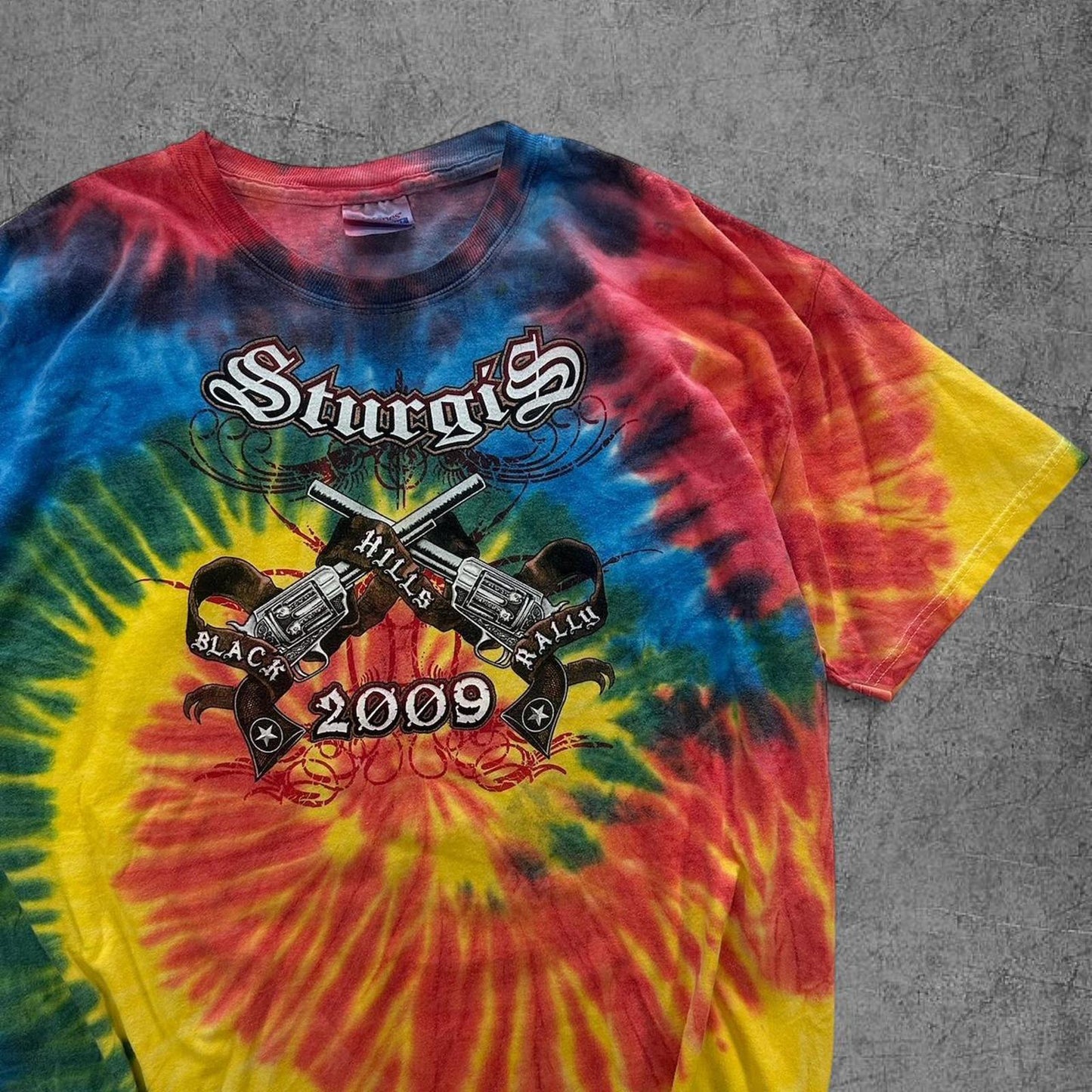 2009 Sturgis Tie Dye Biker Tee - XL
