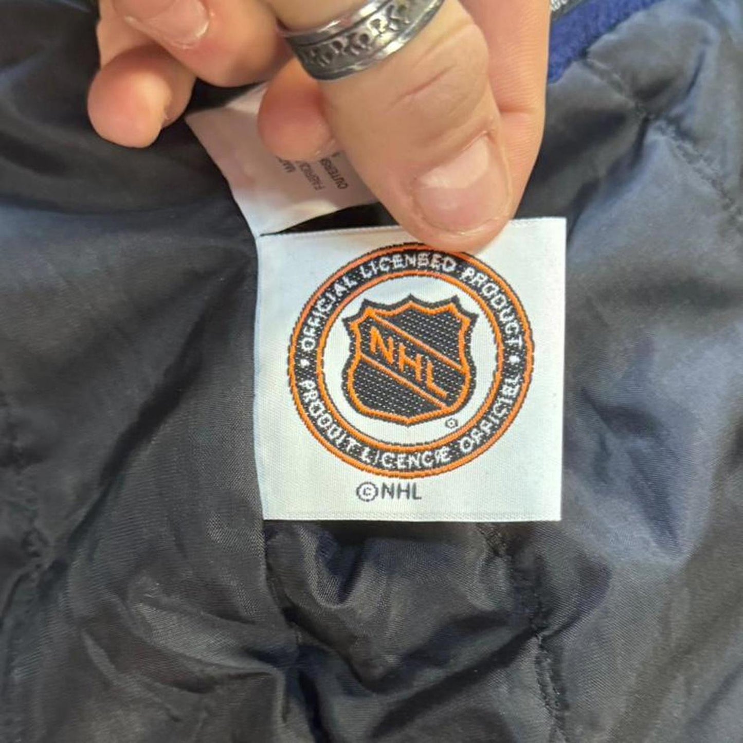 Vintage 90s NHL Labatt Blue Limited Edition Leather Coat - L