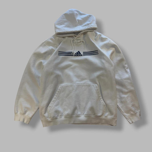 Vintage White Adidas Hoodie - L
