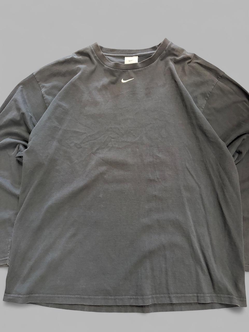 Vintage Nike Black Centre Swoosh Long Sleeve - XL