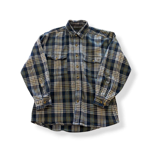 Vintage North West Navy Plaid Button Up - L