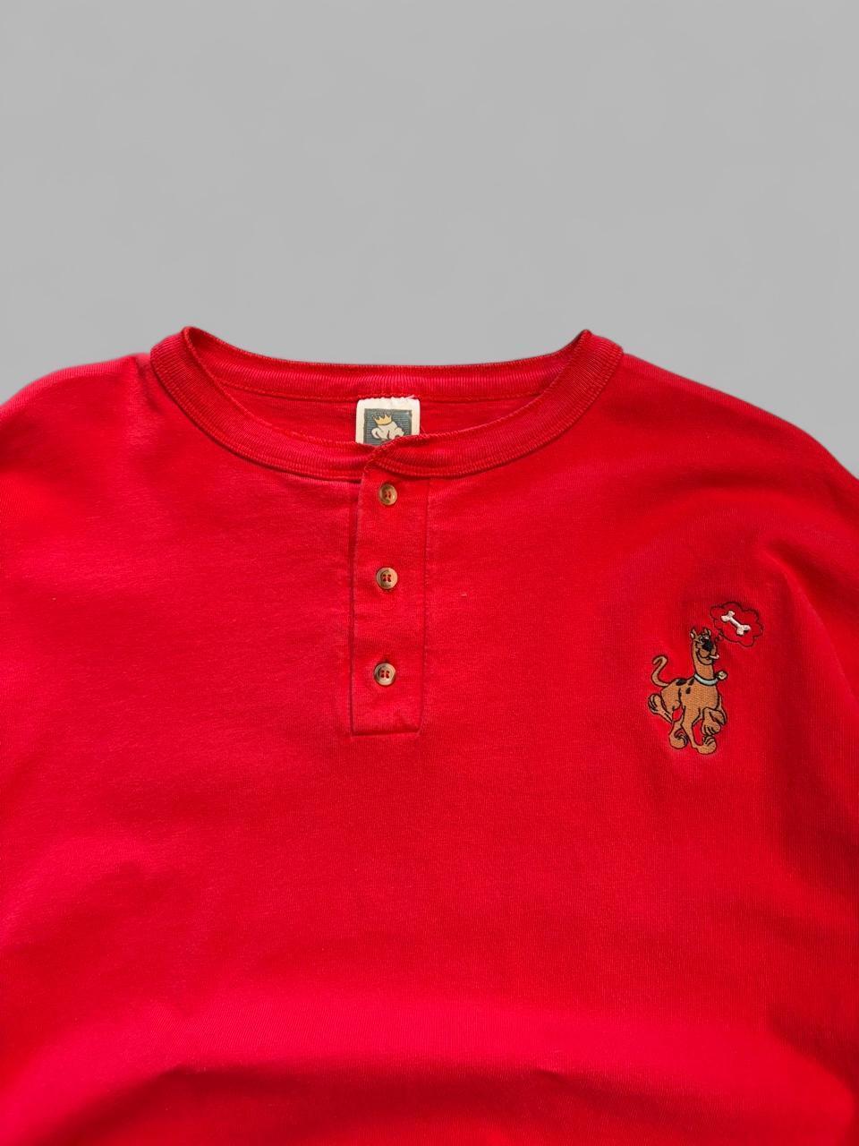 90s Scooby Doo 1/4 Button Up Long Sleeve - XL