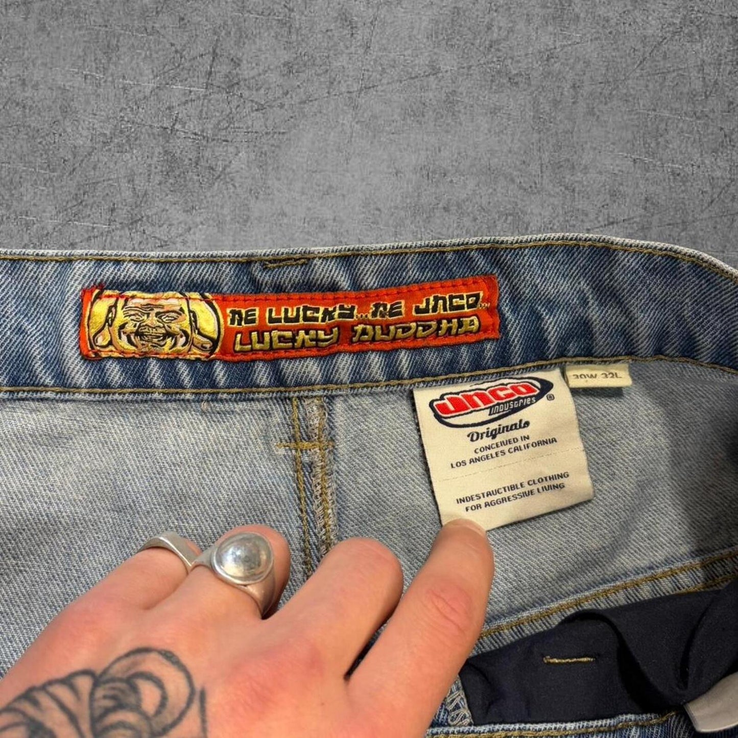 JNCO Lucky Buddha 28” Wide Leg Jeans - 30
