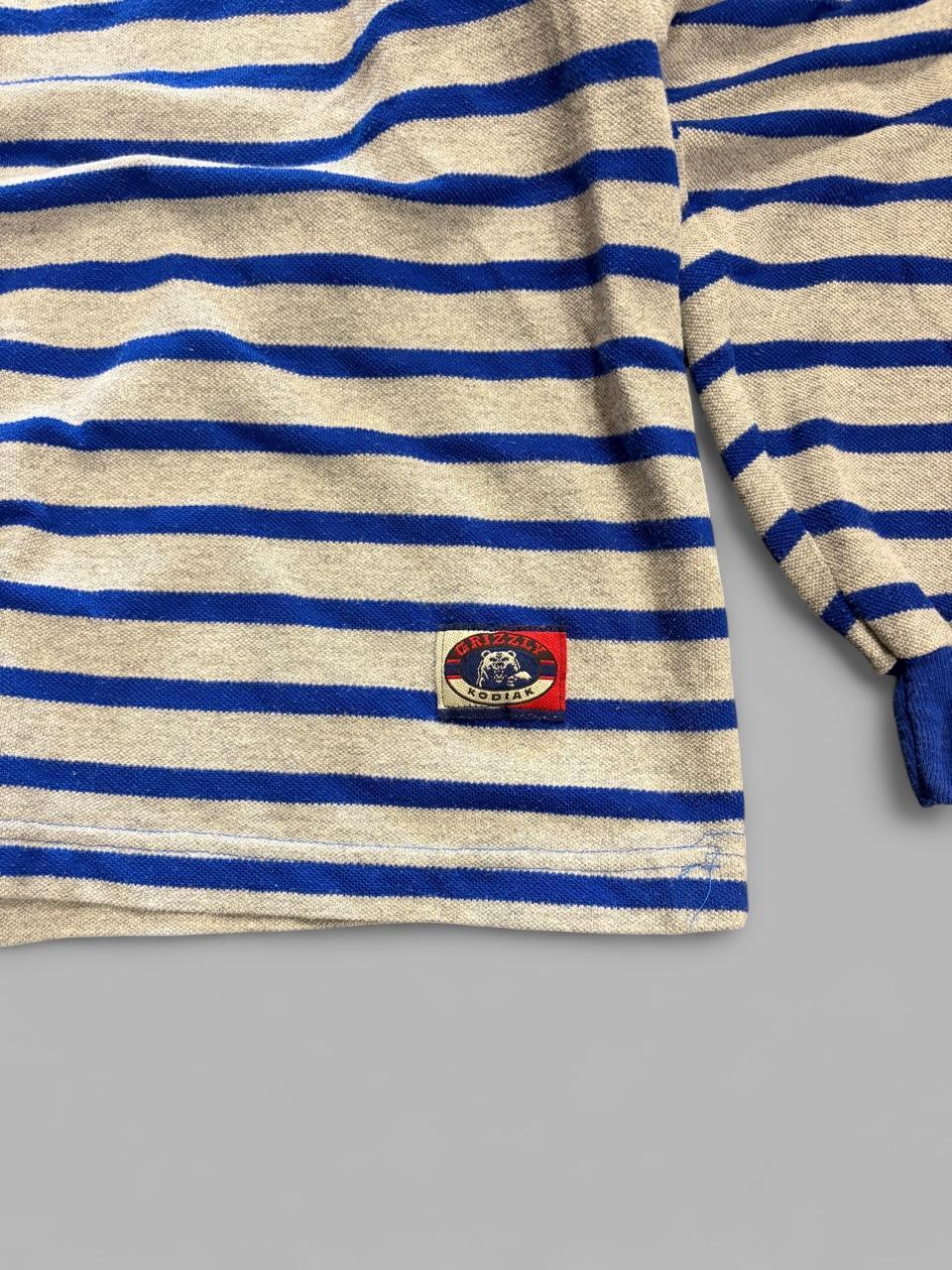 Vintage Blue / Grey Striped Long Sleeve - XL