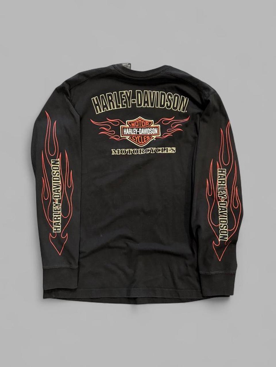 Y2K Harley Davidson Flames Long Sleeve - XL