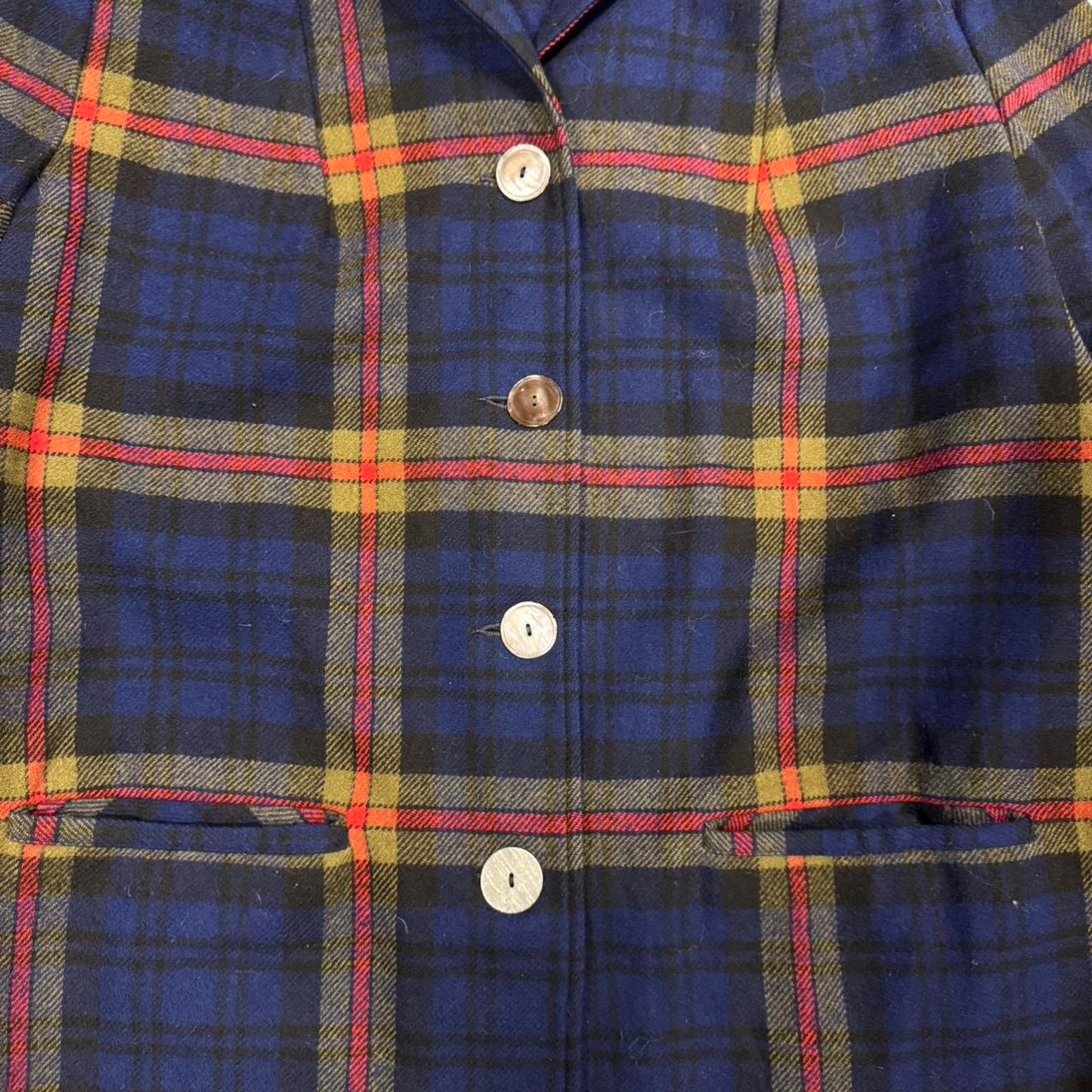 1950s Pendleton Wool Plaid Chore Button Up - L