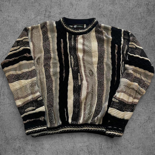 Vintage 90s Tundra 3D Coogi Style Knit - XL