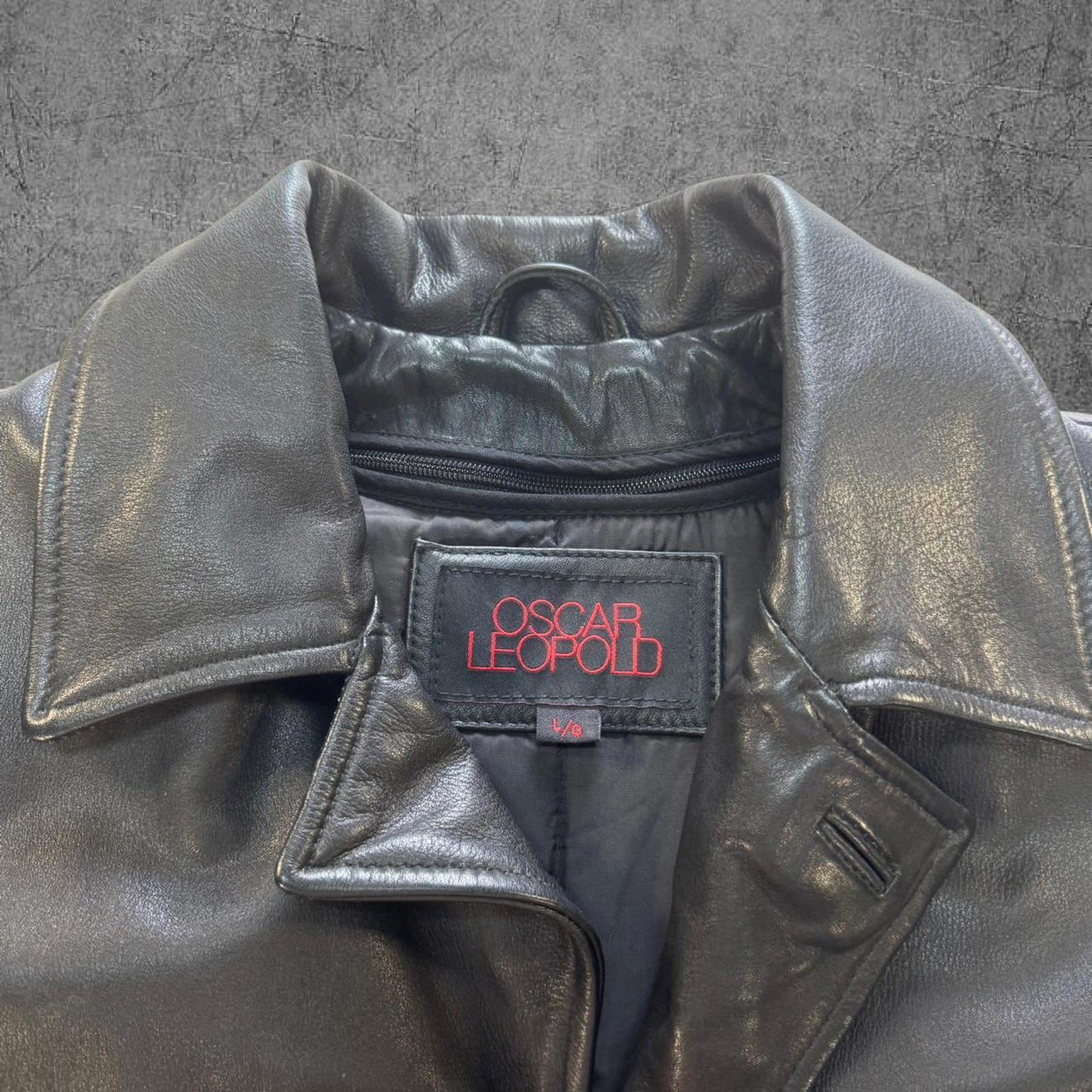 Vintage Oscar Leopold 100% Leather Trench Coat - L