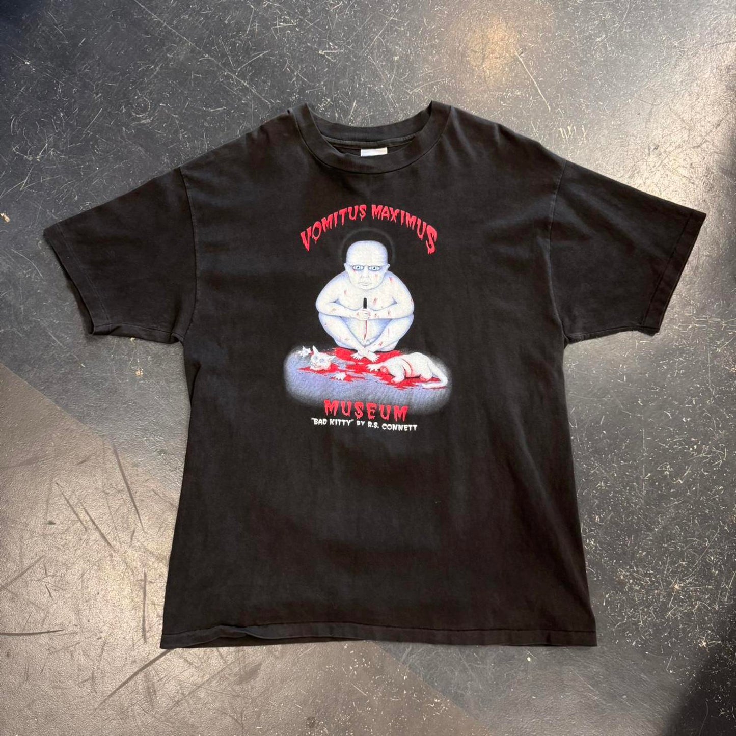 Vintage 90s ‘Bad Kitty’ Vomitus Maximus Art Tee- XL