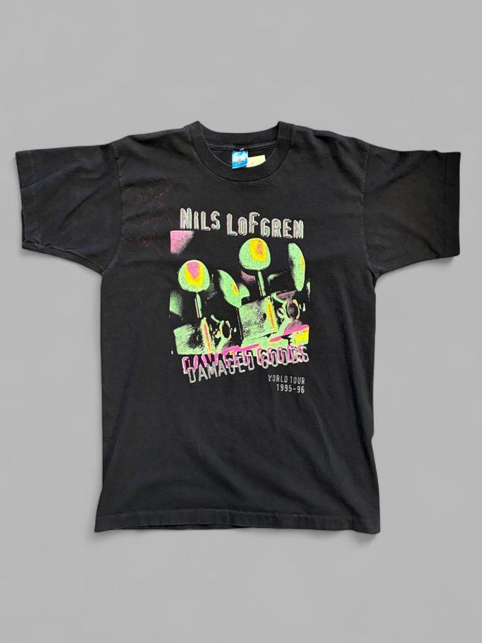 1995/96 Nils Lofgren Damages Goods Signed Tour Tee - L