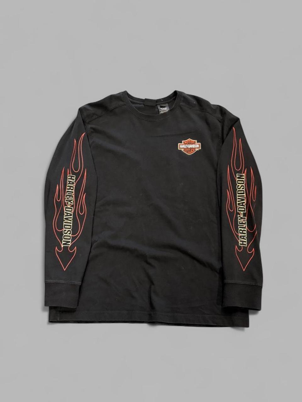Y2K Harley Davidson Flames Long Sleeve - XL