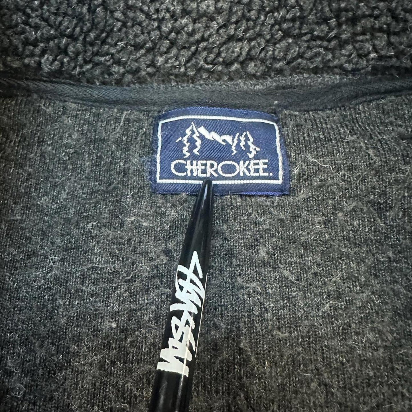Vintage Grey Cherokee Deep Pile Zip Up Fleece - XL