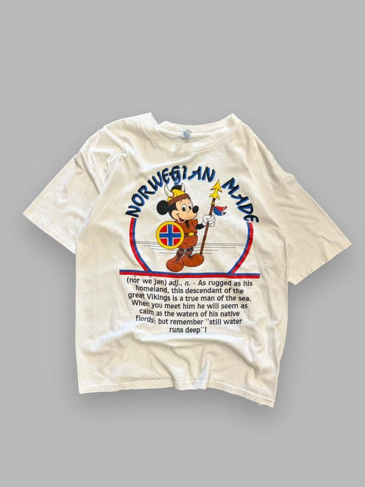 Vintage 90s Mickey Mouse Norwegian Made Tee - XL