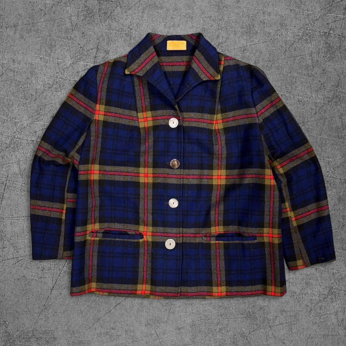 1950s Pendleton Wool Plaid Chore Button Up - L