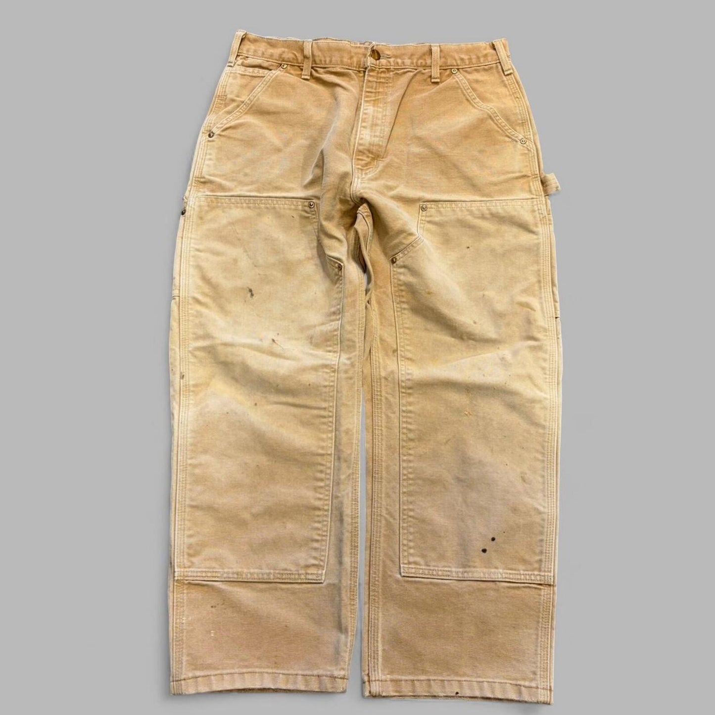 Vintage Tan Faded Carhartt Double Knees - 34
