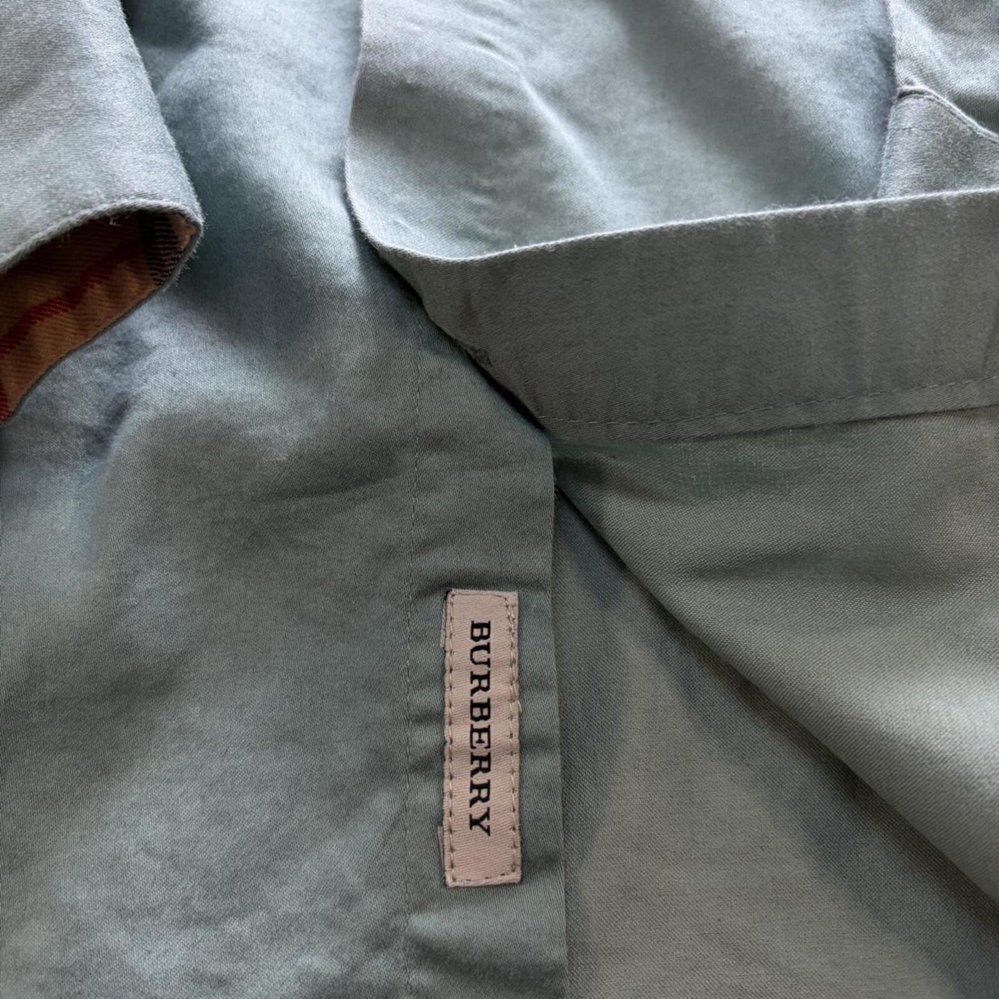 Slate Green Burberry Button Up - L