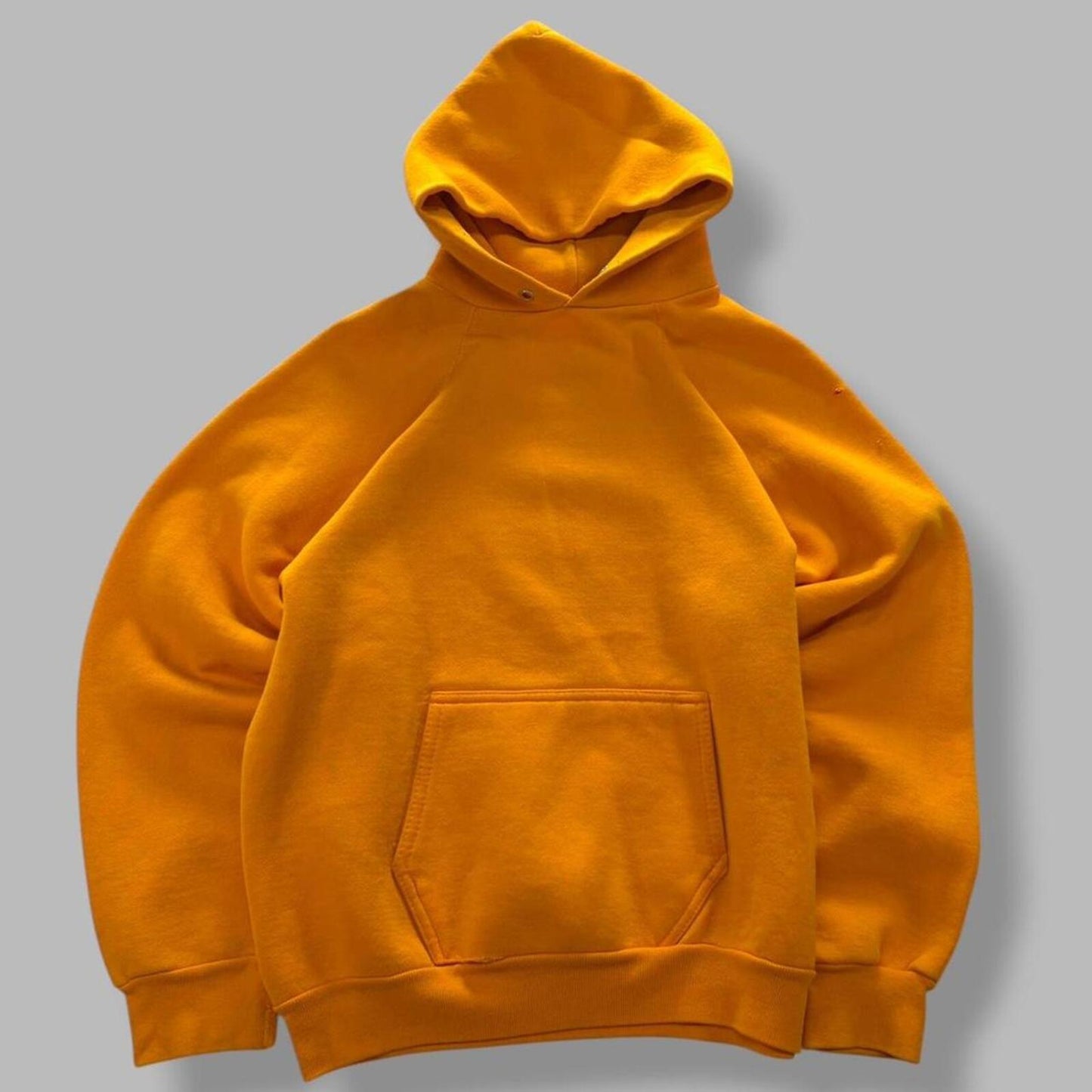 Vintage 80s Yellow Blank Hoodie - L