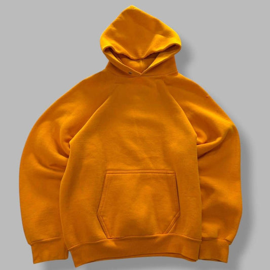 Vintage 80s Yellow Blank Hoodie - L