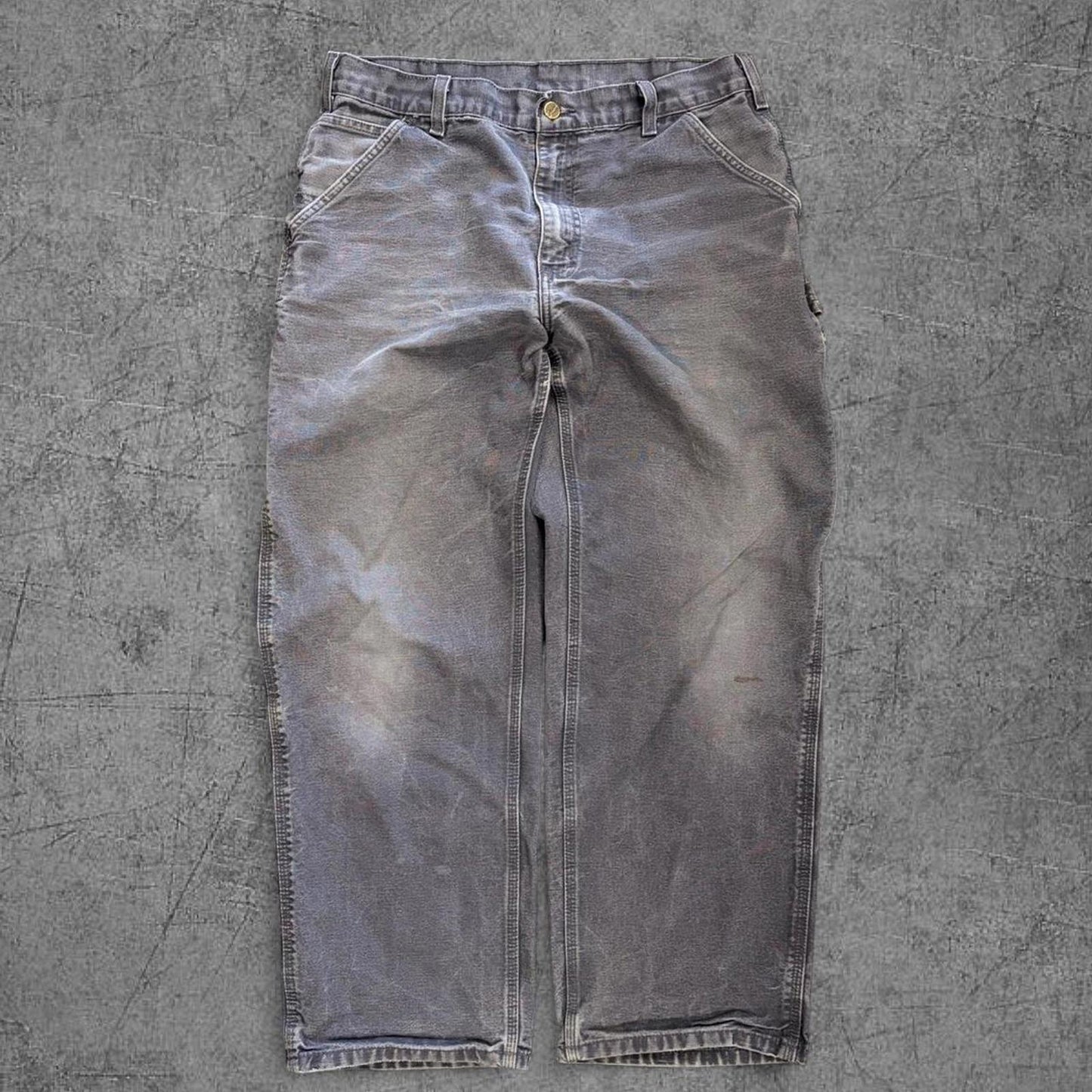 Vintage Grey Faded Carhartt Dungarees - 34