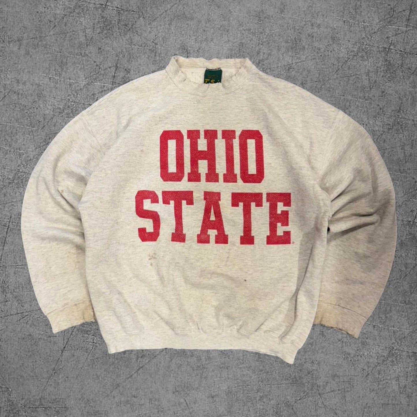 Vintage 90 Distressed Ohio State Boxy Crewneck - XL